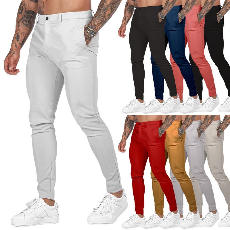 Men's European and American Cargo Pants Spring Outdoor Slim Long Pants Straight Leg Sports Pants Casual Work Pants