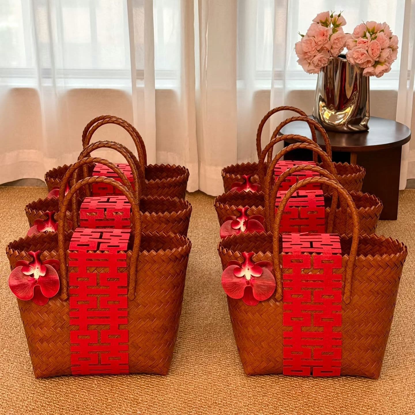 New Chinese-style Wedding/Engagement Gift Bags, Full Moon/Housewarming Celebration, Festival Gift Boxes, Woven Joyous Events