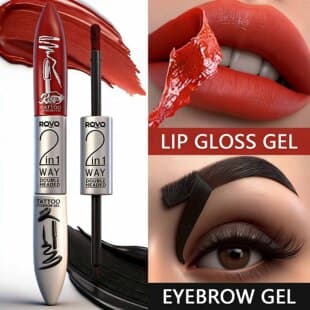 Cross-Border Exclusive RQVQ+ Dual-Ended Peel-Off Eyebrow Gel + Peel-Off Lip Color, Long-Lasting Waterproof Non-Fading Natural 3D Effect