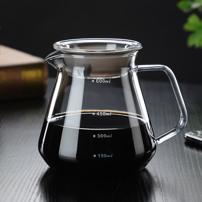 Pour-over Glass Coffee Carafe with Dripper Filter Coffee Maker Set Cloud Carafe Custom Logo Available