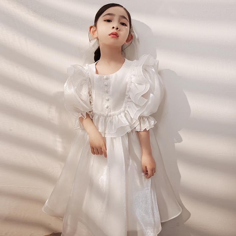 Girls Dress Children's Puffy Princess Dress 2026 Summer Catwalk Super Fairy Piano Birthday Puff Sleeve Evening Dress
