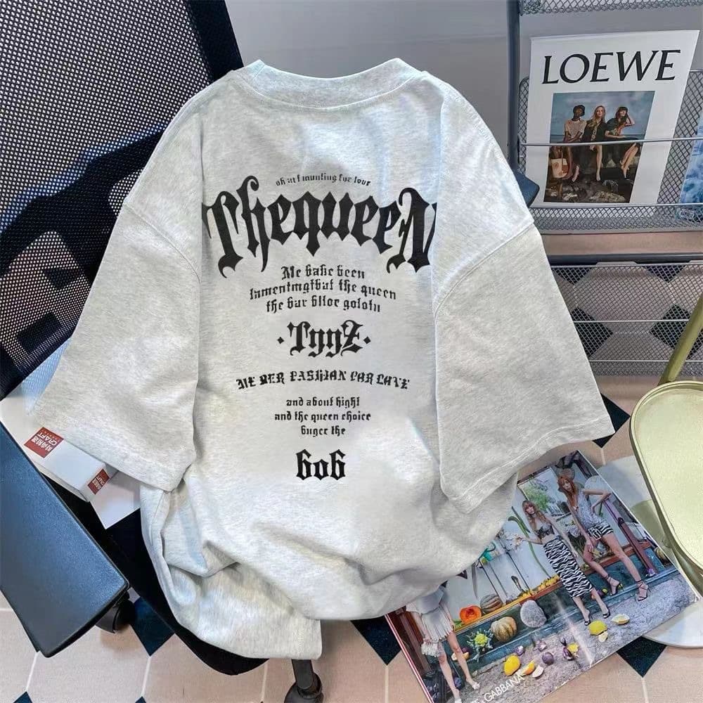 2025 Summer High Quality American Style Short Sleeve T-Shirt Unisex Couple Casual Loose Fit Top