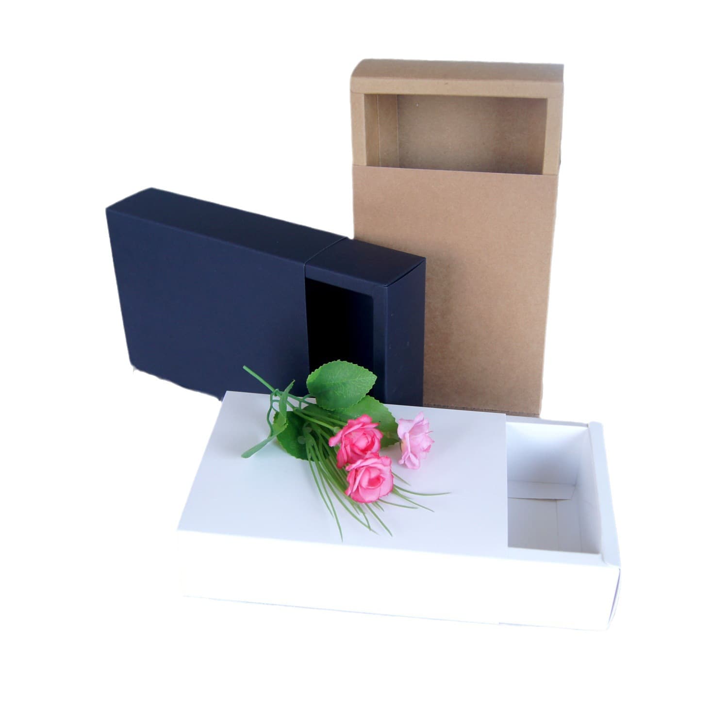 Pull-out cardboard ready-made drawer box black box printing hot stamping white box drawer gift cosmetic packaging storage box