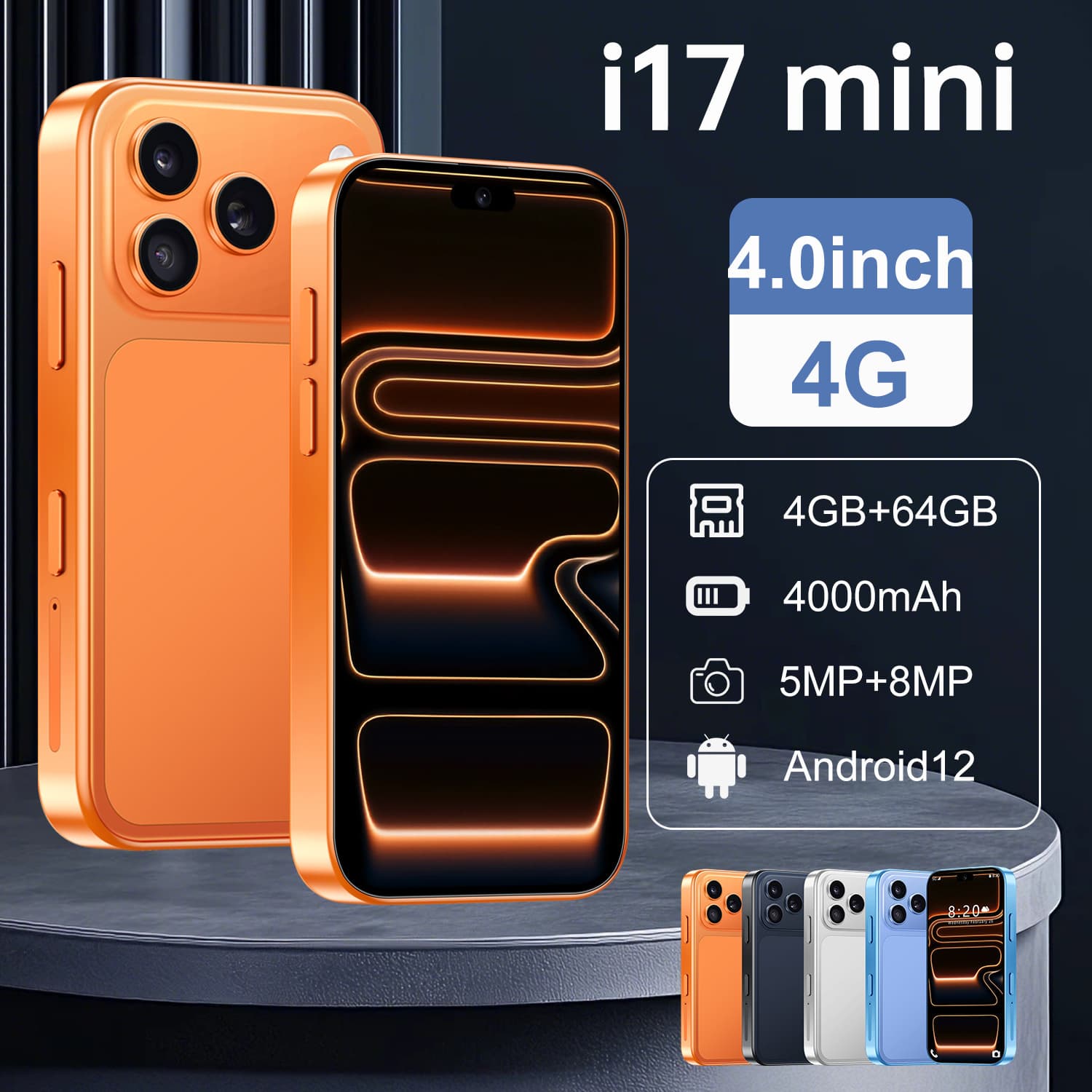 i17 Mini New Hot Selling Cross-Border Mini Android Phone Dual SIM Foreign Trade Hot Sale Stock Drop Shipping Smartphone