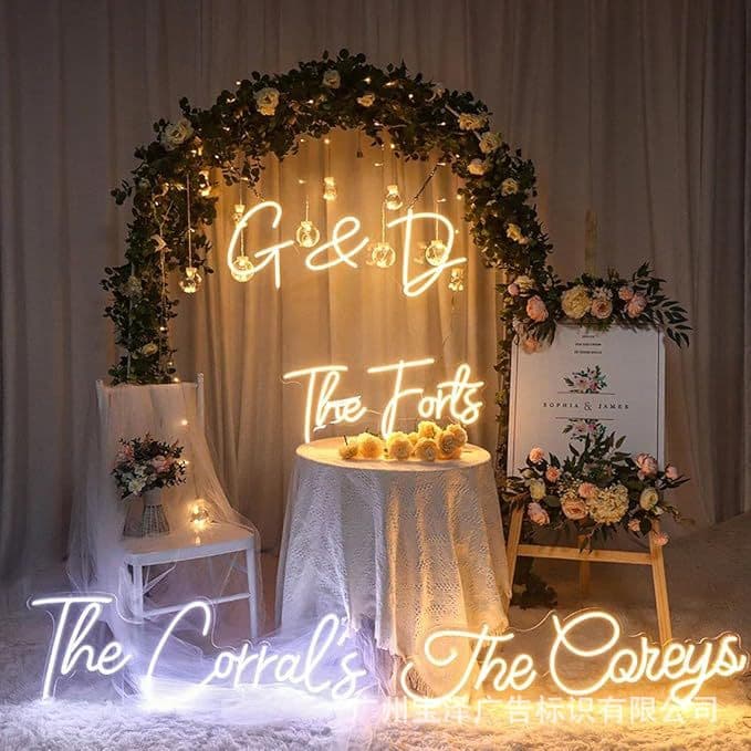 Cross-border neon lights for atmosphere, wedding props, scene decoration, photo-taking spots