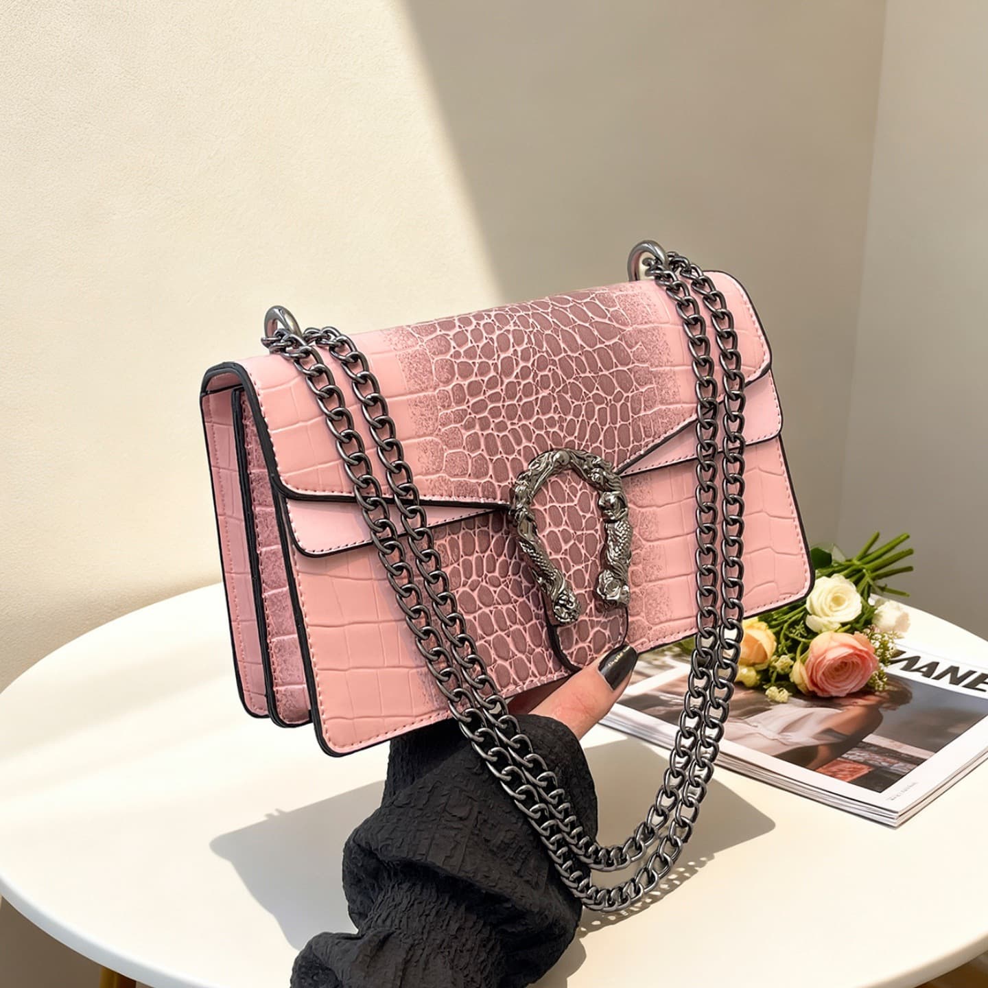 2026 New Premium Women's Bag Crocodile Texture Commuter Bag Chain Bag Versatile Fashion Dionysus Bag Shoulder Crossbody Bag