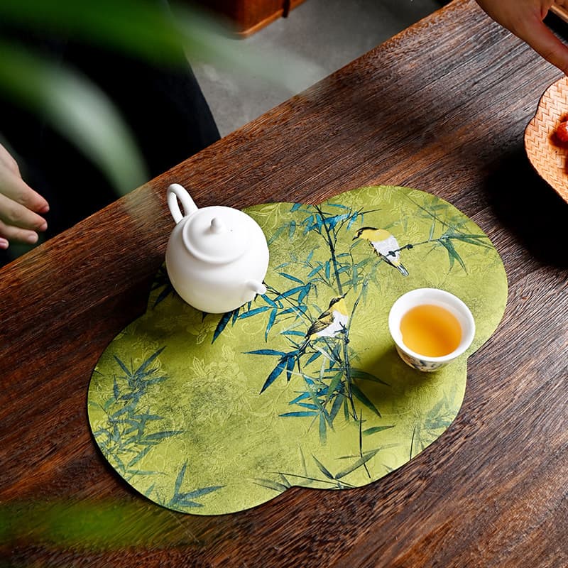Waterproof Pot Stand Mat, Tea Mat Zen Fabric Simple Dry Brewing Tea Tray Pad, Chinese Anti-slip Heat Insulation Pad, Gambiered Gauze Tea Towel