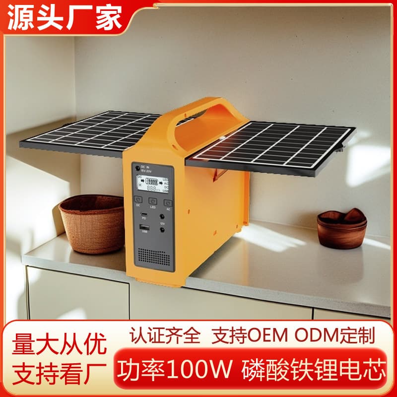 Solar Power Storage 100W Outdoor Power Supply LiFePO4 Portable Mobile Power Station