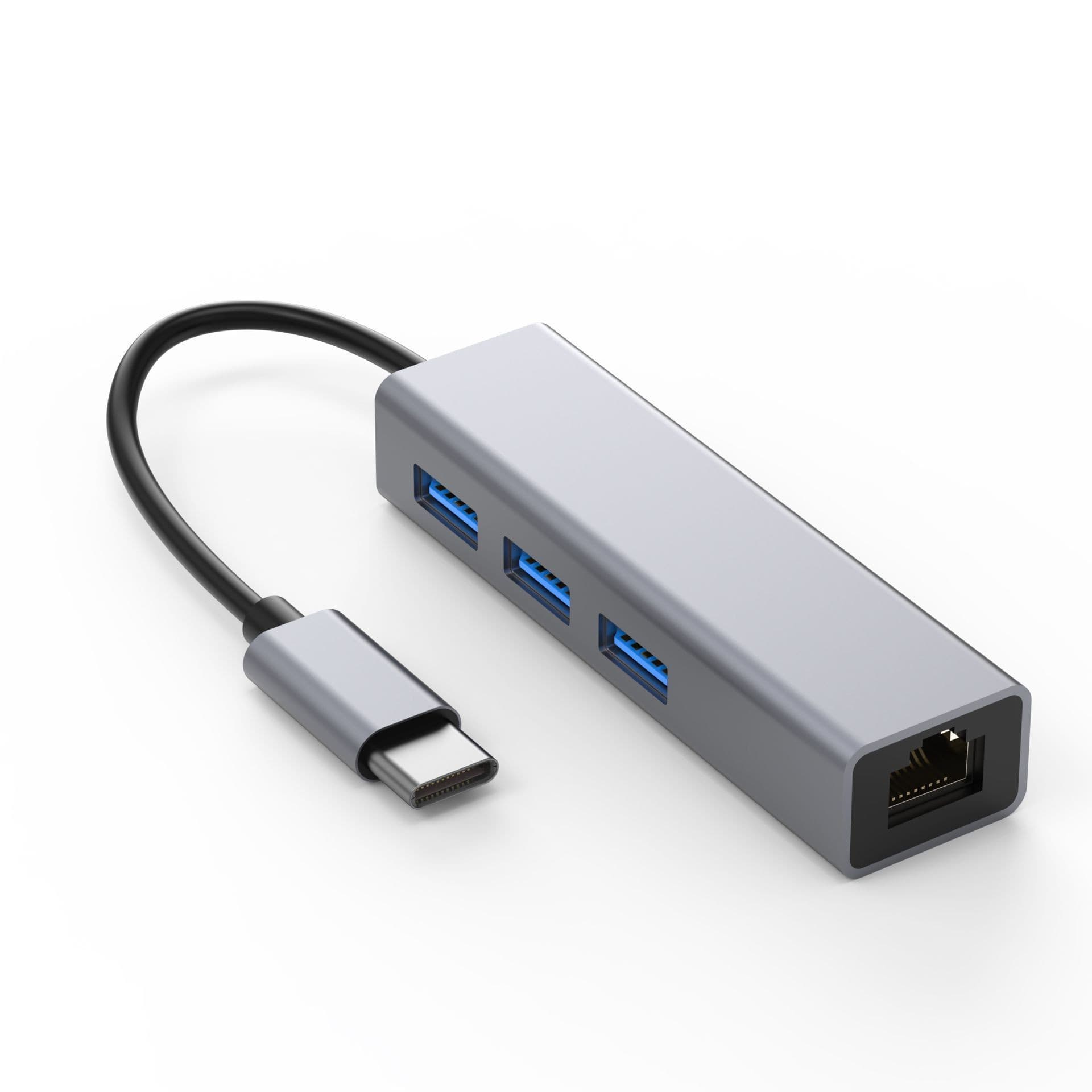 RJ45 Type-C to Ethernet USB Network Adapter Converter USB 2.0 HUB Wired Network Card with Driver 100Mbps Network Card