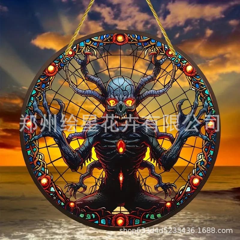 Cross-Border Popular Halloween Acrylic Monster Wall Hanging Window Hanging Home Decoration Interior Decoration Outdoor Decoration