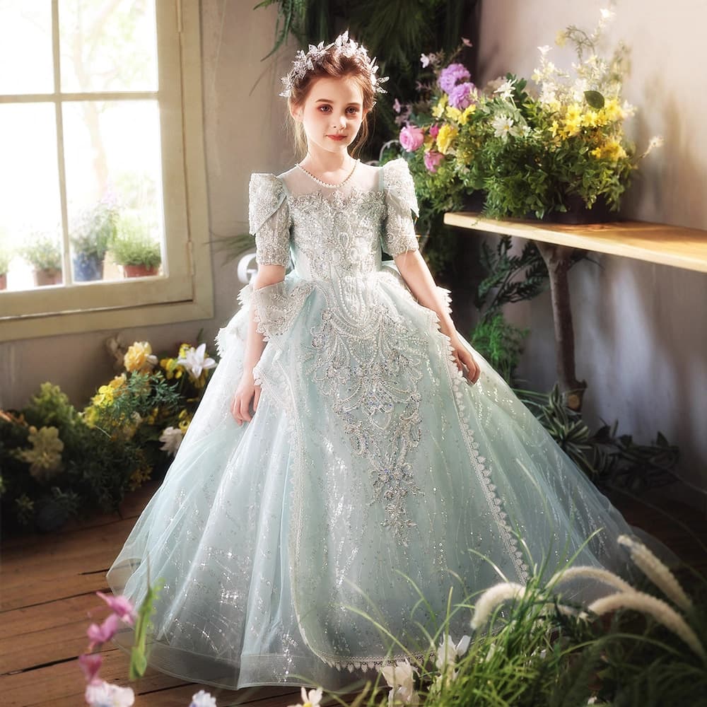 2026 new one-year-old dress for baby girl birthday piano playing princess dress flower girl wedding little girl dress