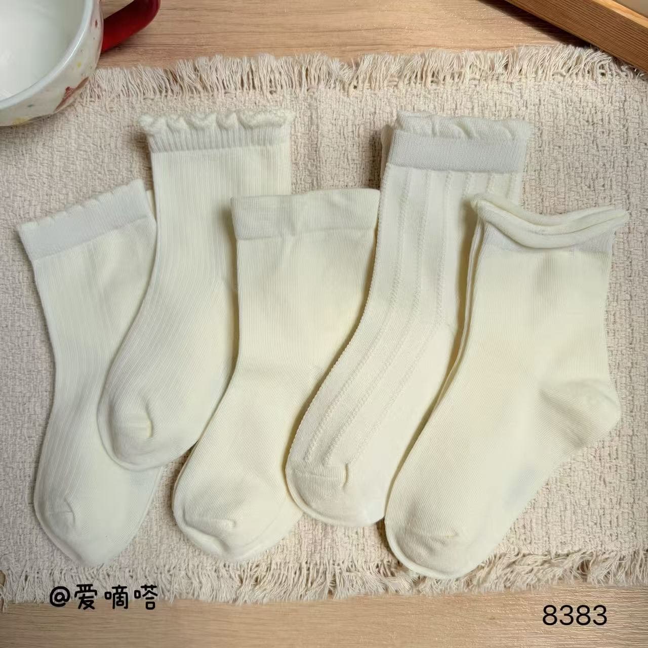 Aidida 26 autumn and winter new children's socks pure white lace mid-calf socks Korean style girls' trendy socks boneless socks breathable