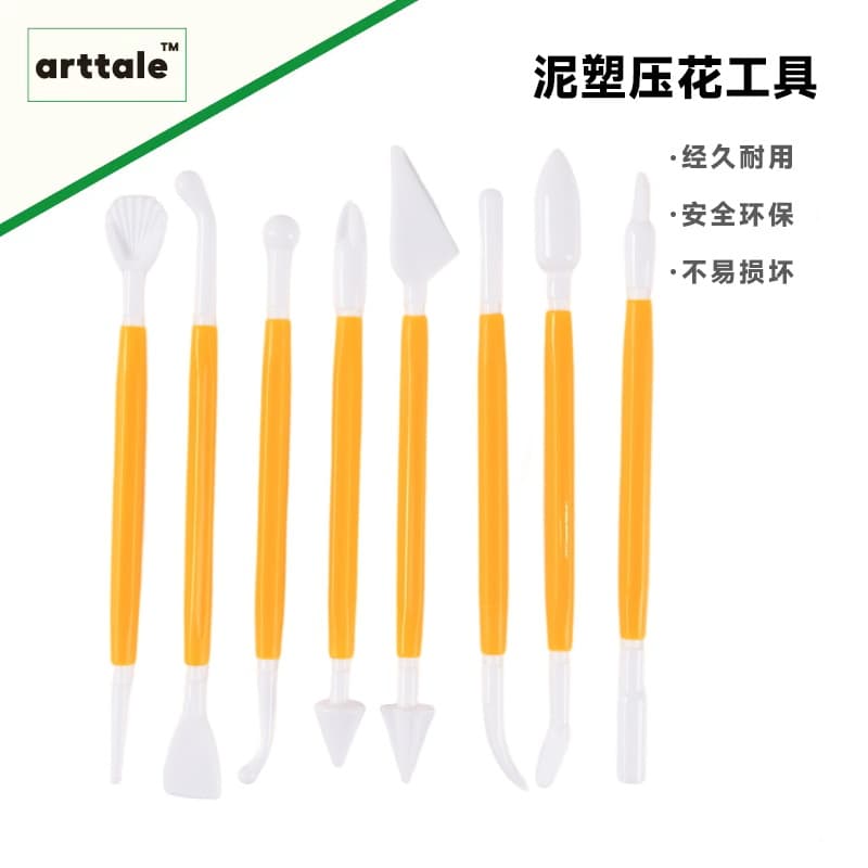 Clay Tool 8-Piece Set for DIY Soft Clay Sculpting, Light Clay Pottery Kit for Handcrafting