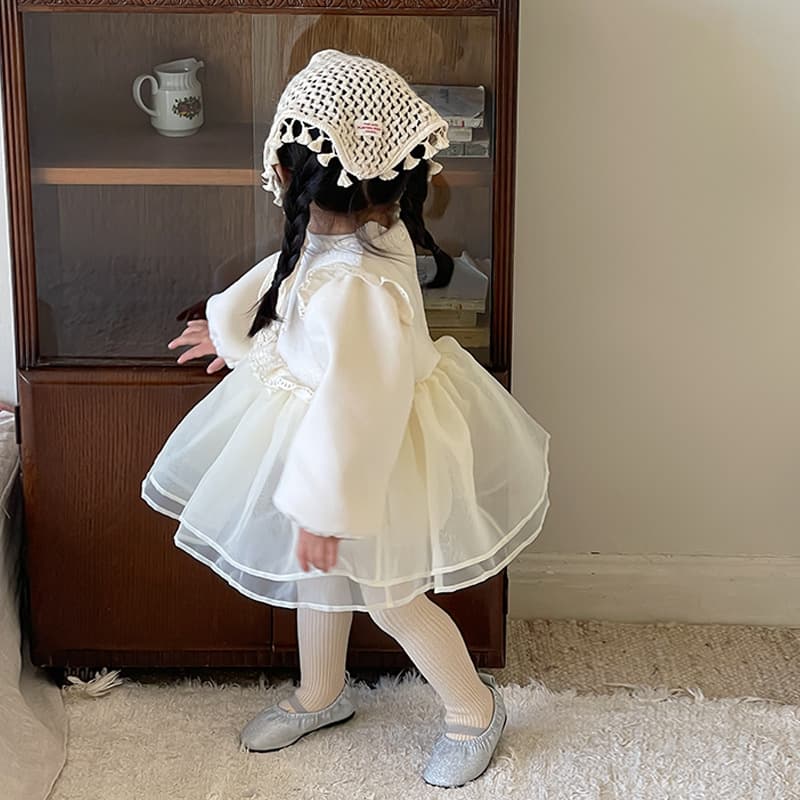 Zheli Kids Girls' Romper Dress 2024 Autumn/Winter New Style Korean Princess Dress Baby Clothing