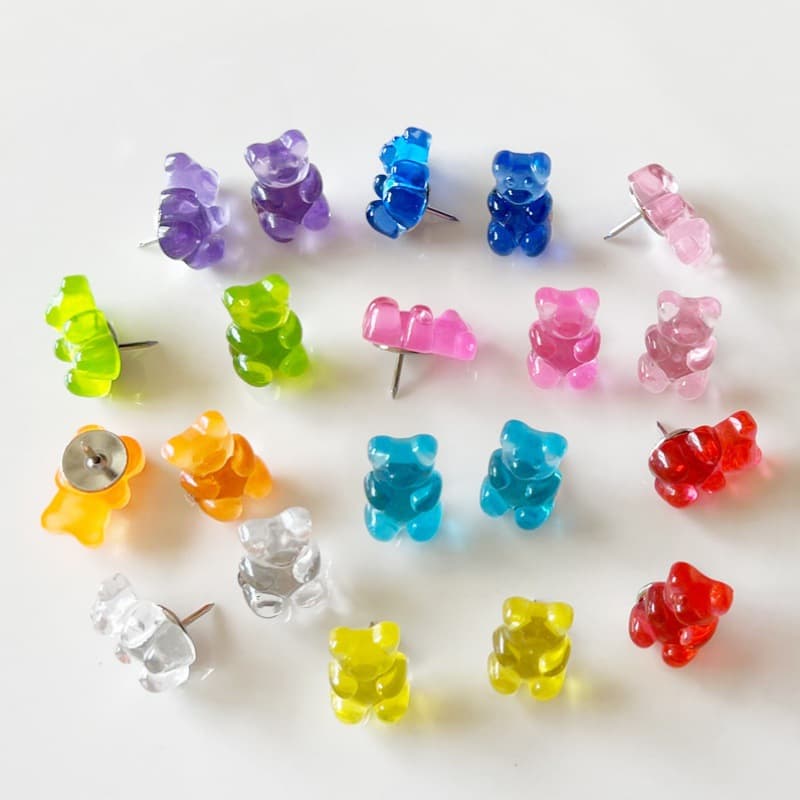 Amazon new bear-shaped thumbtacks, creative office boxed thumbtacks, cartoon thumbtacks, resin thumbtacks, message board push pins