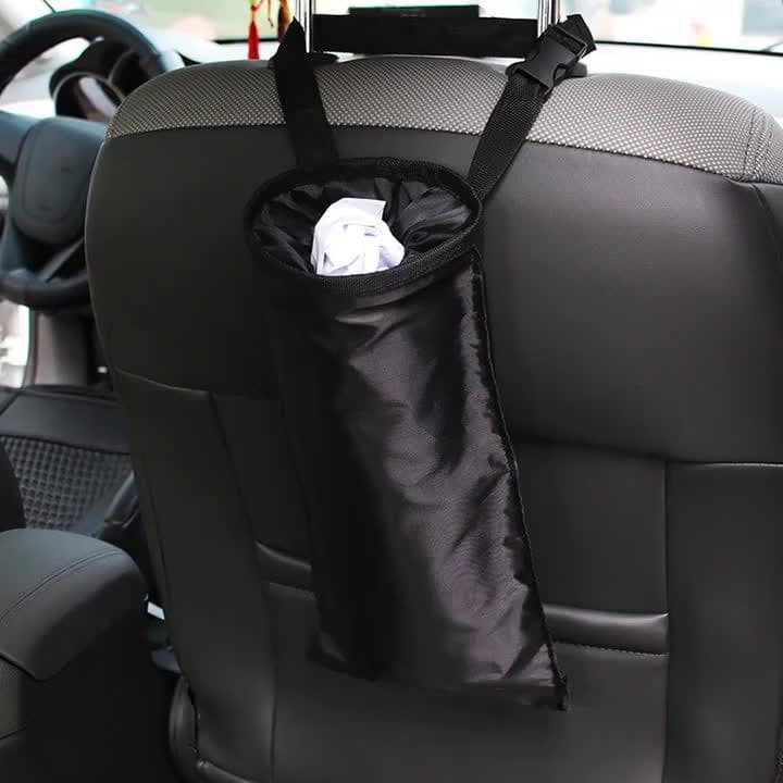 Cross-Border Car Garbage Bag, Car Seat Back Garbage Hanging Bag, Polyester Cloth Garbage Bag, Car Trash Can for Use in the Car