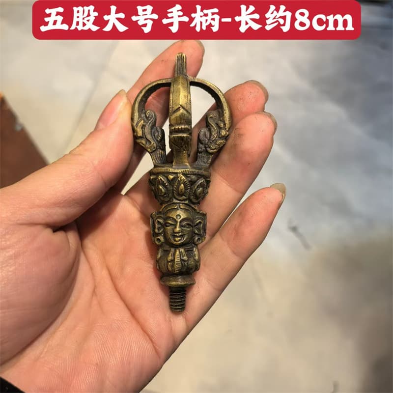Nepalese Vajra Bell Accessories: Trident Bell, Nine-pronged Vajra Bell Pendant, Large Carved Vajra Bell, Copper Bell