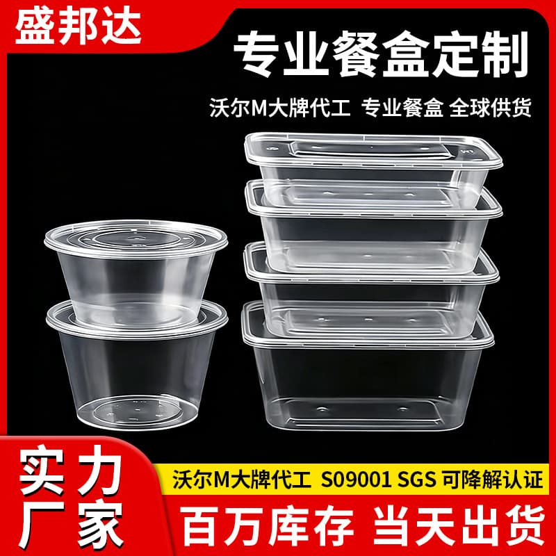 Rectangular Disposable Meal Boxes, Multiple Sizes, Takeout Fast Food Packaging Bowls, Leak-Proof Sealing, Commercial Bulk Wholesale