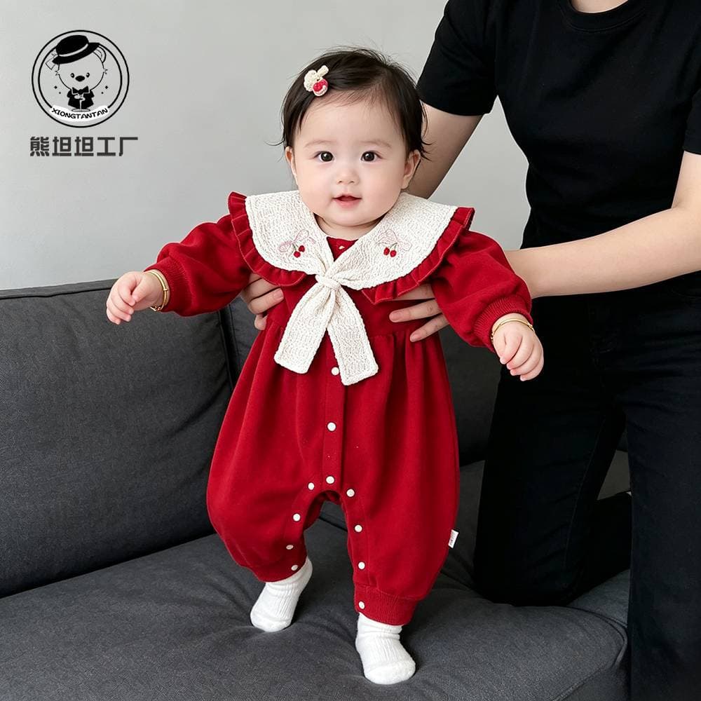 Baby Clothes Autumn Bodysuit, Newborn Romper Spring Autumn Style, Full Moon Baby Girl Autumn Outfit, Outing Romper