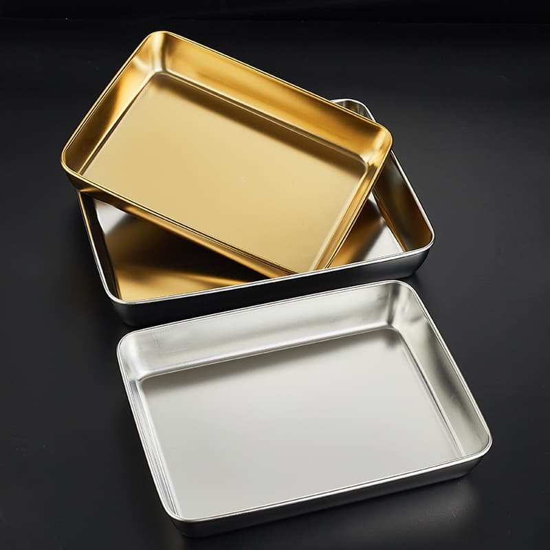 Rectangular Stainless Steel Towel Pan with Lid, Skewer Tray, BBQ Preservation Box, Storage Container, Fish Roasting Pan, Vegetable Prep Tray