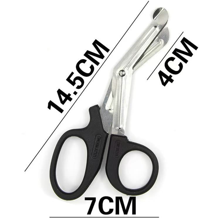 Gauze Scissors Canvas Shears Outdoor Bandage First Aid Kit Bent Scissors Black