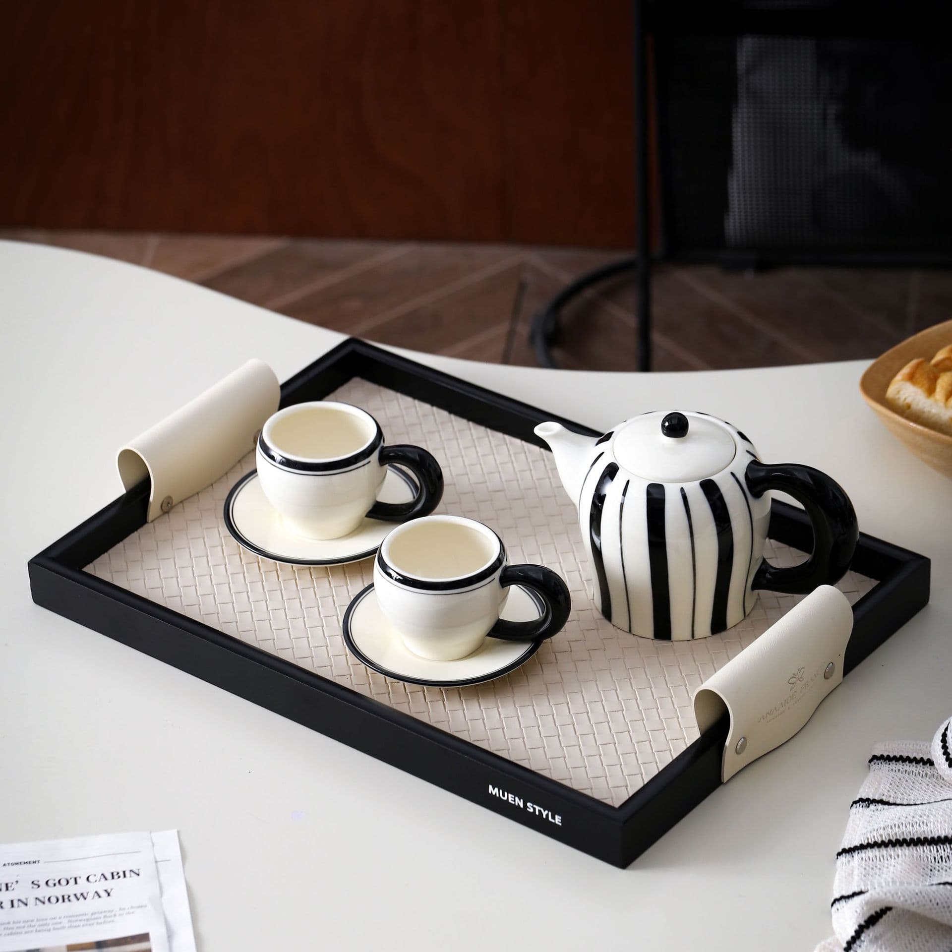 Japanese Hand-Painted Striped Ceramic Cup Vintage Small Coffee Cup and Saucer Set Water Cup Afternoon Tea Cup and Saucer Retro Cup