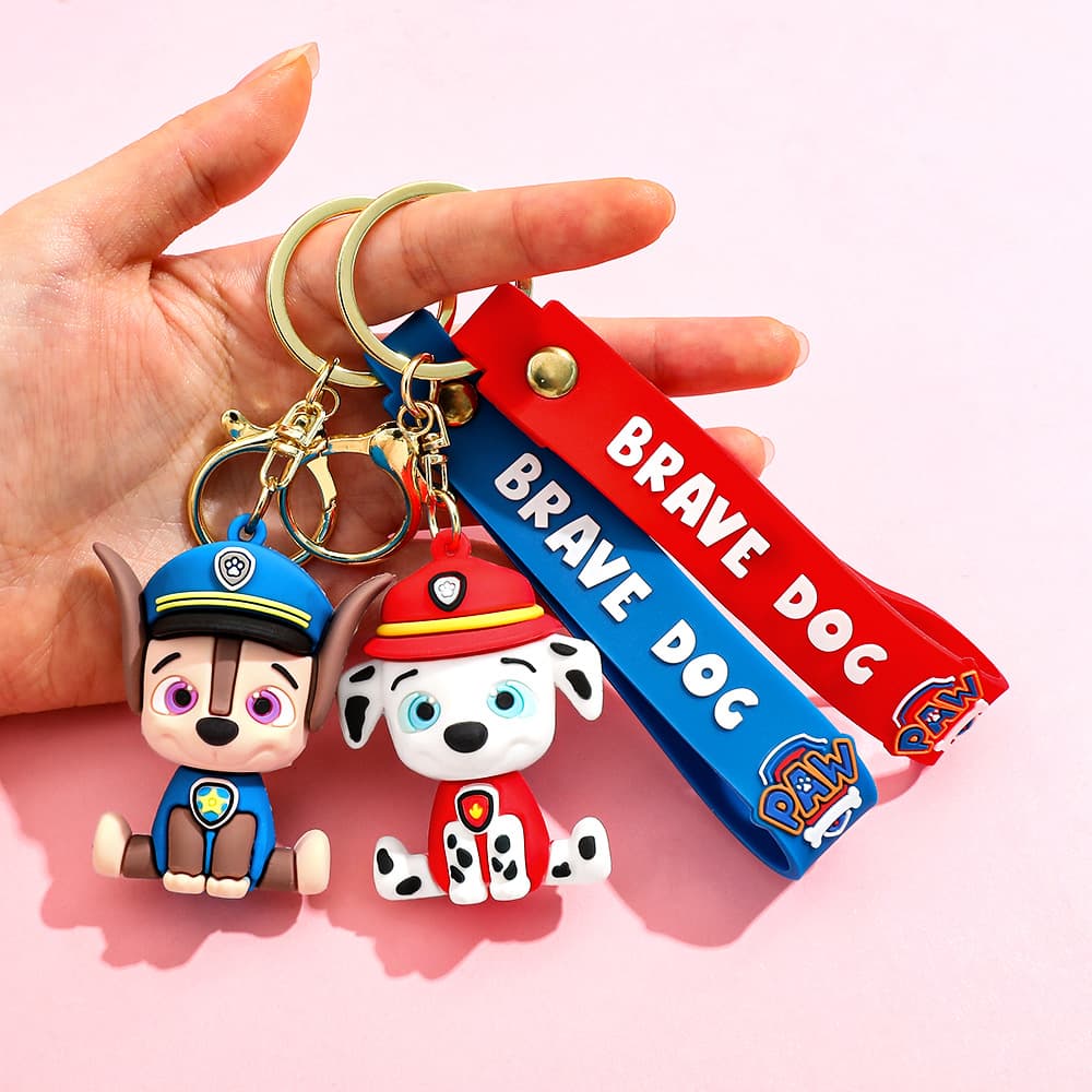 Puppy Paw Patrol Keychain Cute Cartoon Couple Doll Keychain School Bag Car Pendant Small Gift Wholesale