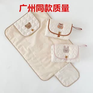 Korean style baby portable diaper pad bag multifunctional cute embroidered changing pad waterproof mat