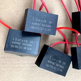 Universal 1.5uF Oscillating Fan Capacitor for Wall, Desk, Pedestal, and Exhaust Fans, Motor Replacement Part