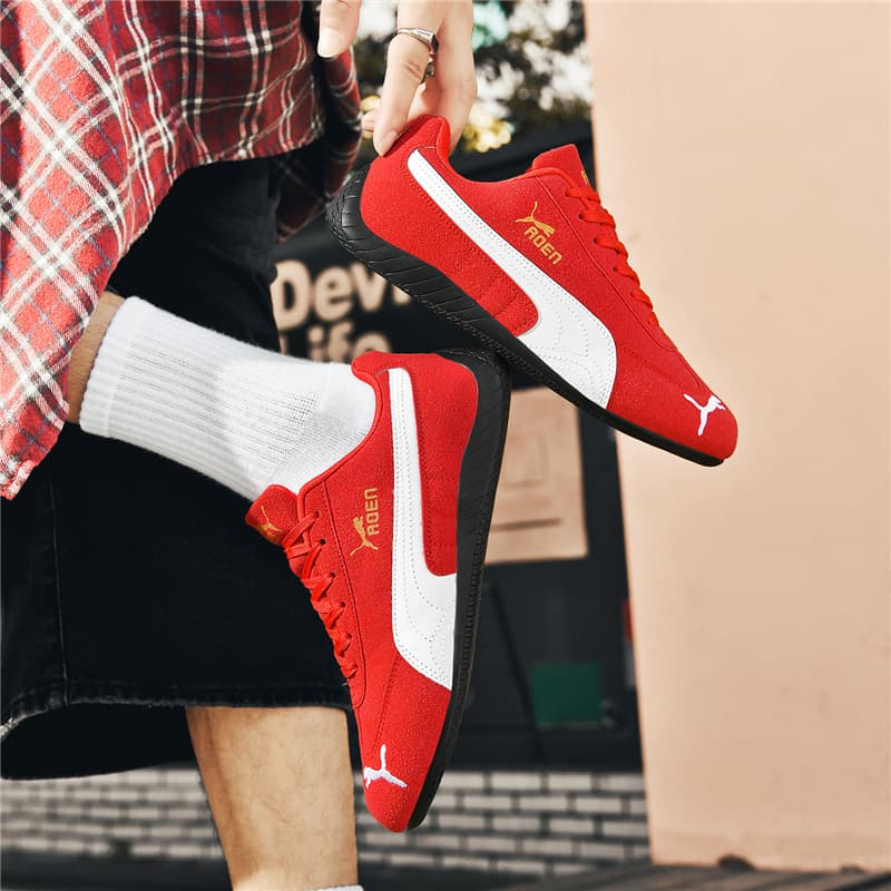 Red Retro German Trainer Racing Shoes Outdoor Sports Casual Shoes Fashion Trendy Agam Shoes Versatile Couple Shoes