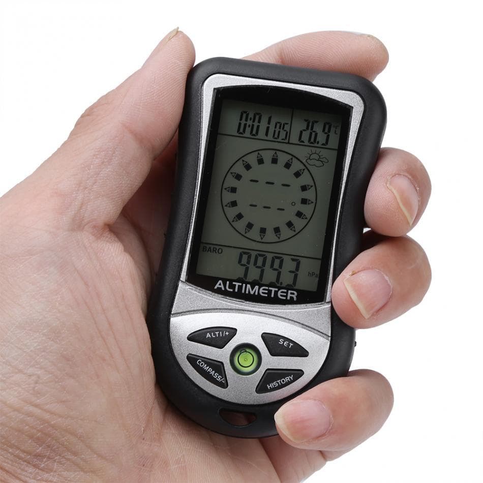 Handheld electronic altimeter, portable barometer, compass, and altimeter for mountaineering and fishing DS302