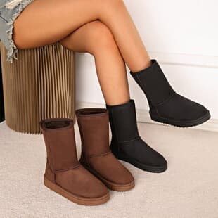 Cross-Border Snow Boots Women 2026 Winter New Style Fleece-Lined Mid-Top Warm Cotton Boots Women Autumn Winter Cotton Boots