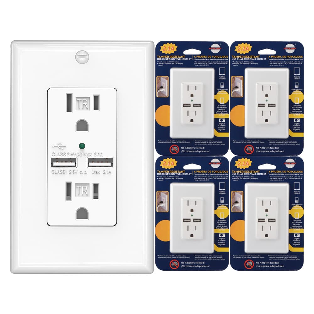 American Standard Dual USB 2.1A Wall Duplex Outlet with Surge Protection, USB Multi-port Outlet Manufacturer