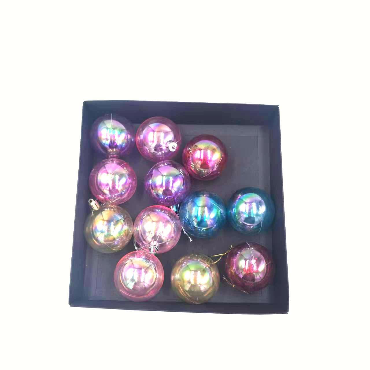 Cross-border Christmas decorations, colorful Christmas transparent balls, Christmas tree pendants, birthday parties, festive holiday decorations