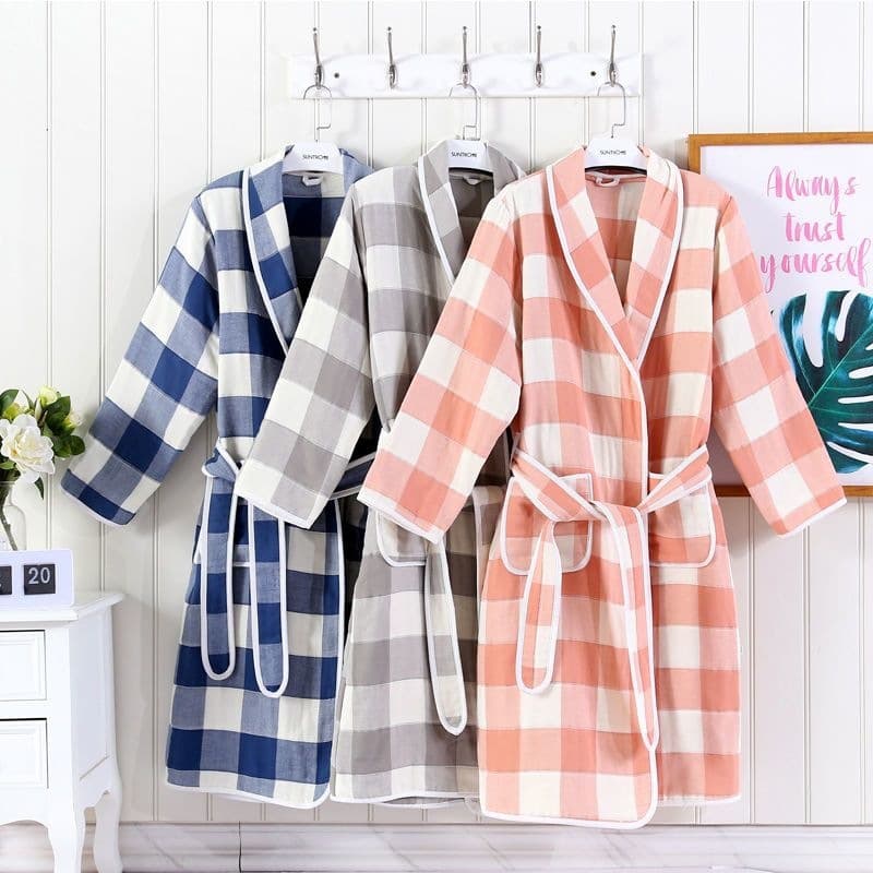 Pure cotton bathrobe, four-season high-end six-layer gauze bathrobe, adult all-in-one bathrobe, new couple model, extra long and absorbent