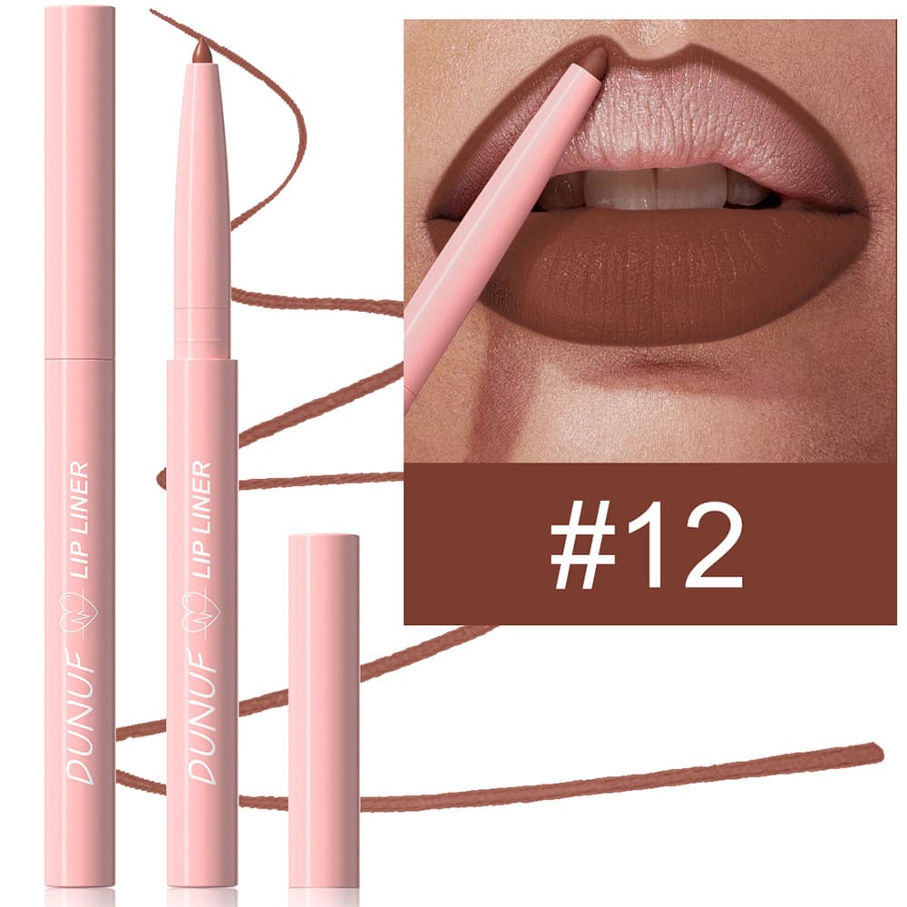 DUNUF 12-Pack Easy Color Velvet Matte Lip Liner Pencils Note: Check Link Disclaimer