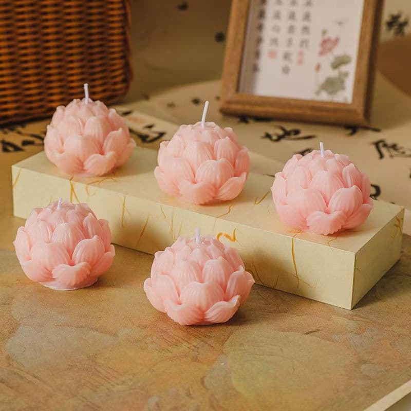 Lotus Lamp Lotus Candle Mold DIY Gypsum Handmade Soap Aromatherapy Wax Silicone Mold Lotus Bud Mold