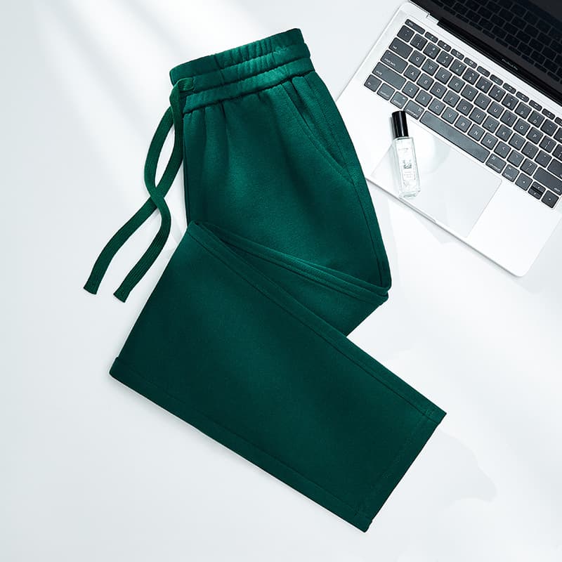 100% Washed Cotton Sweatpants for Women Spring Autumn 2026 New Fleece-Lined Pure Cotton Joggers Tapered Cuff Pants Plus Size Long Pants