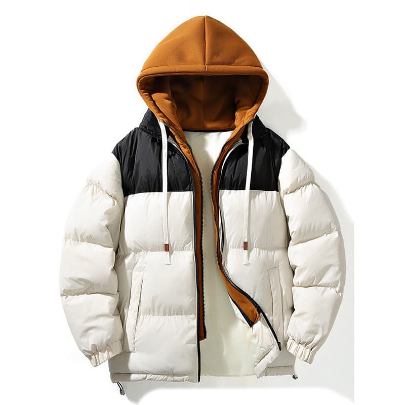 New hooded cotton coat for men and women, thickened bread coat, warm trendy brand casual jacket, stand collar jacket, cross-border group purchase