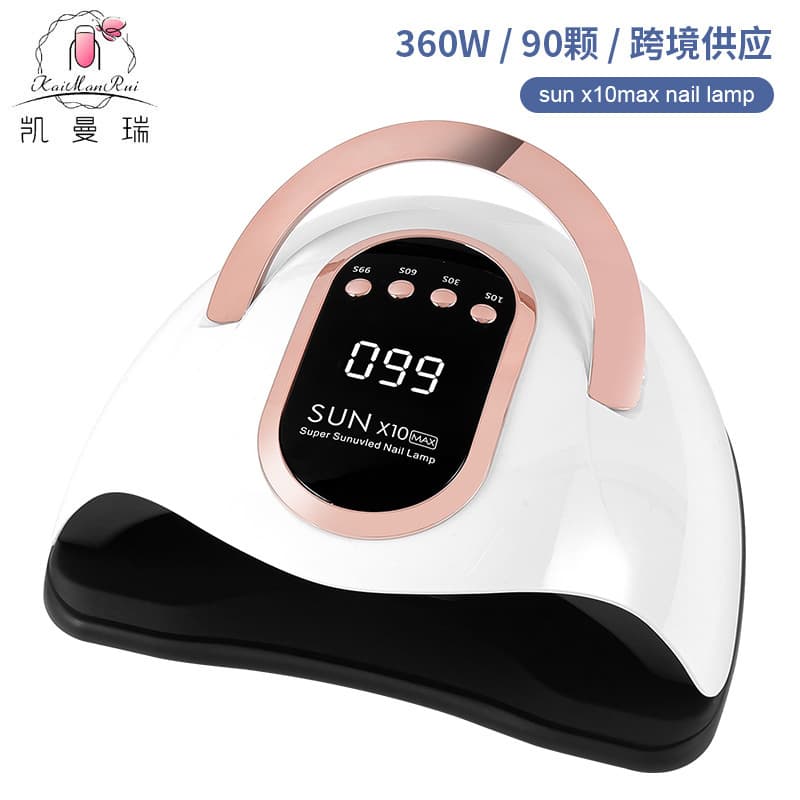 Cross-border Nail Lamp, Professional Nail Curing Lamp 360W High Power UV LED Nail Lamp for Gel Polish, Fast Drying