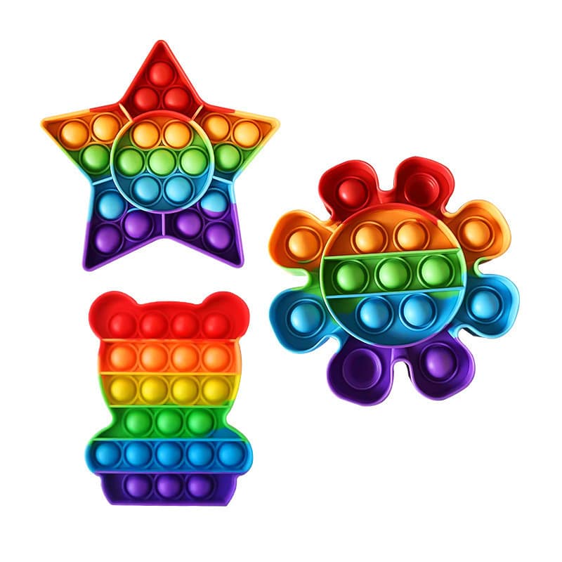 Rainbow Mouse Trap Pioneer Educational Stress Relief Push Pop Bubble Fidget Toy Silicone Board Press Toy