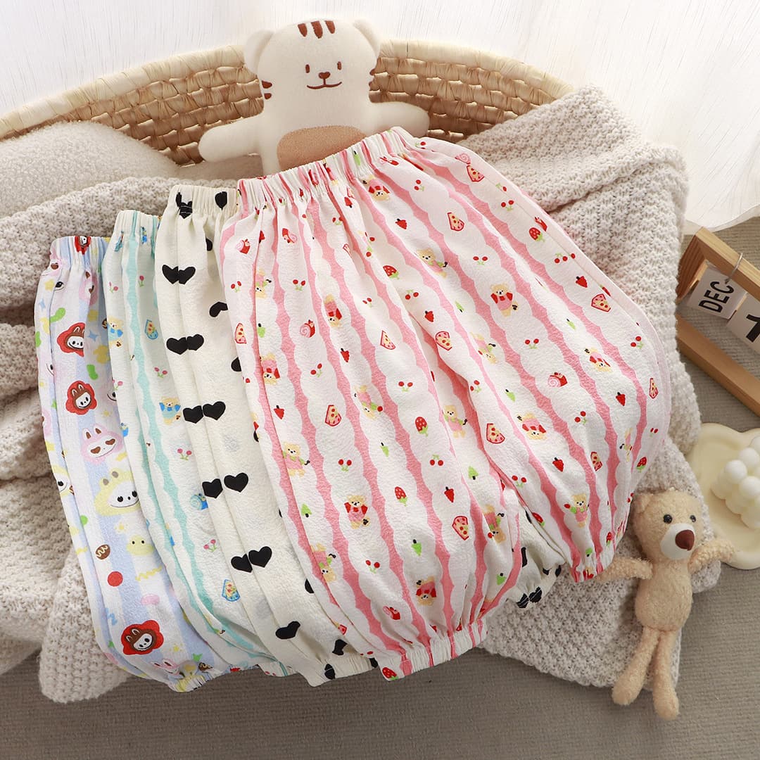 Kids Mosquito-Proof Pants Girls Summer Thin Sun Protection Pants Loose Boys Ice Silk Harem Pants Baby Outdoor Children's Pants