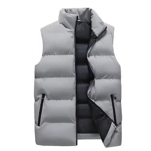 Cross-border Drop Shipping Autumn Winter Warm Men's Vest Casual Loose Thickened Jacket Men's Solid Simple Men's Vest