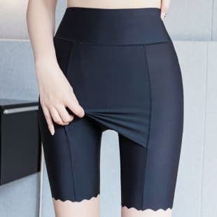 5-Inch Ruffle Safety Shorts, 2-in-1 Panty and Shorts, Plus Size Anti-Exposure, Ice Silk Seamless Triangle Coverage, Lining Shorts