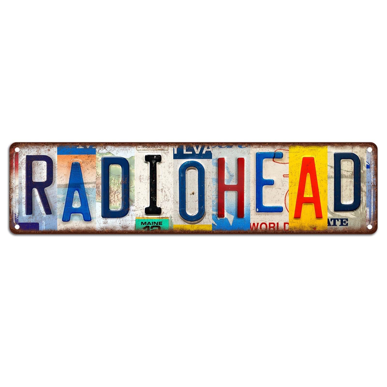 Rock Music Tin Sign RADIOHEAD Band Retro Style Decorative Hanging Art