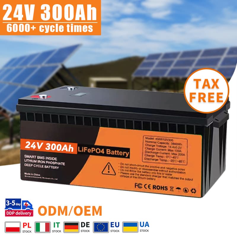 24V 230AH Solar Lifepo4 Battery Pack with BMS 12V 25.6V 100A