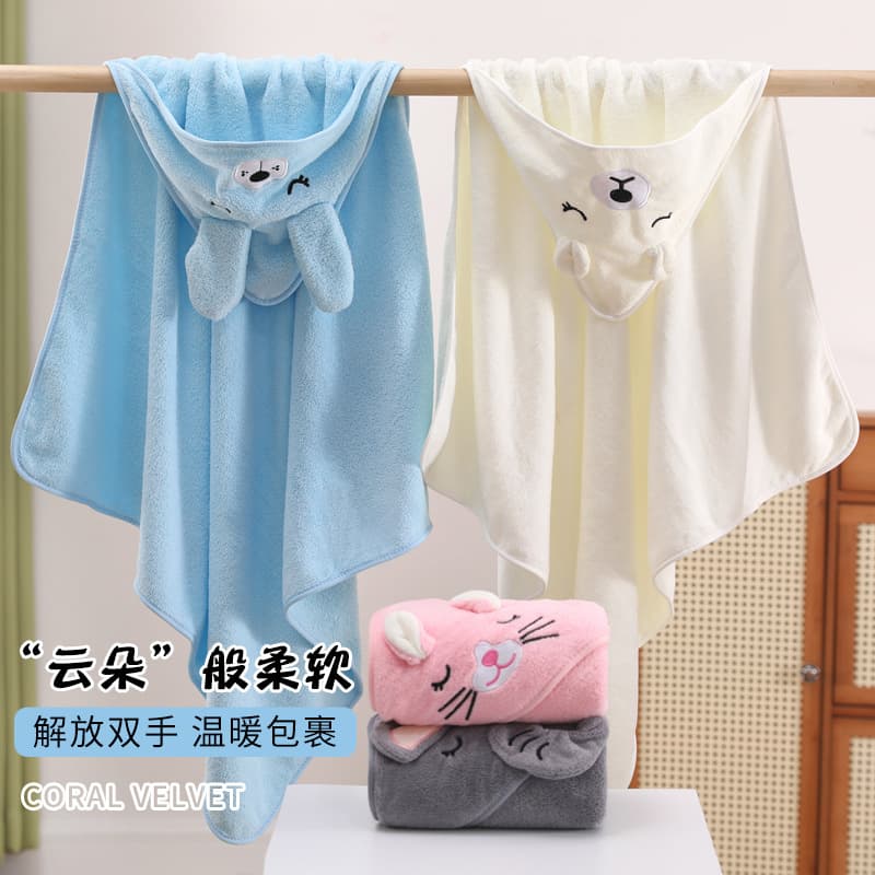 Water Absorbent Coral Fleece Baby Wrap Blanket Newborn Coat Cowl Neck Infant Carrier Four Seasons Universal Package Blanket