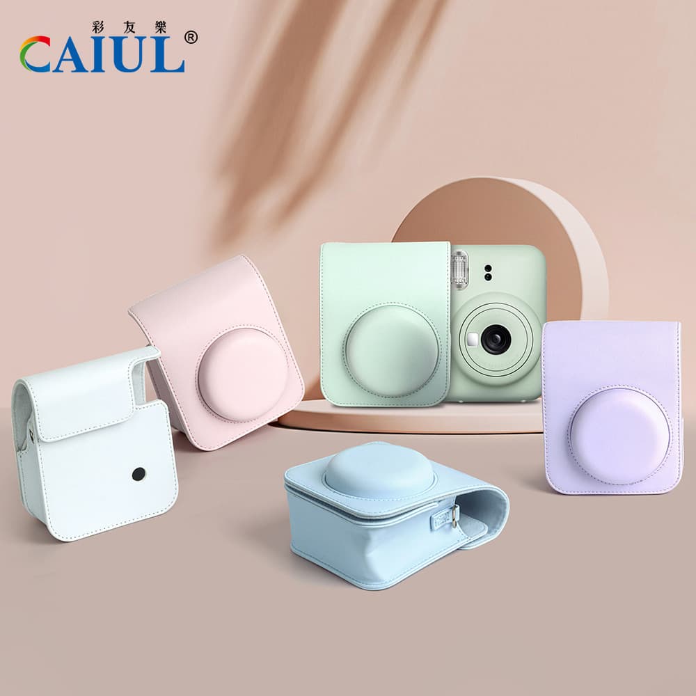 Compatible with Fuji mini12 Solid Color Instant Camera Case PU Protective Cover Camera Storage Bag Accessory