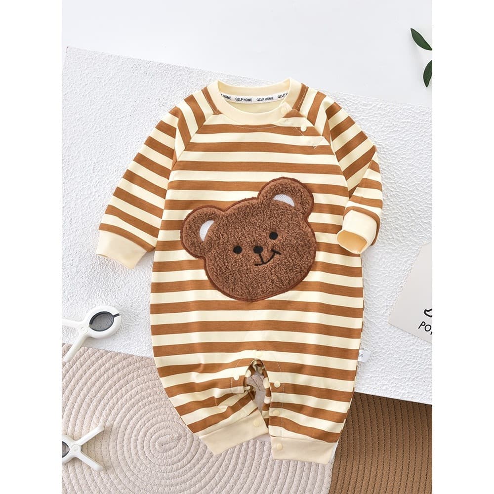 Infant spring and autumn clothing Newborn baby boy onesie for 100 days super cute and fashionable Internet infrared out-of-ha robe cute crawling suit