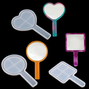 DIY Crystal Resin Mold Heart Square Round Mirror Epoxy Resin Handmade Mirror Silicone Mold